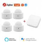 Инфракрасный датчик движения ZigBee, беспроводной детектор с PIR-датчиком движения, для умного дома, совместим с Alexa