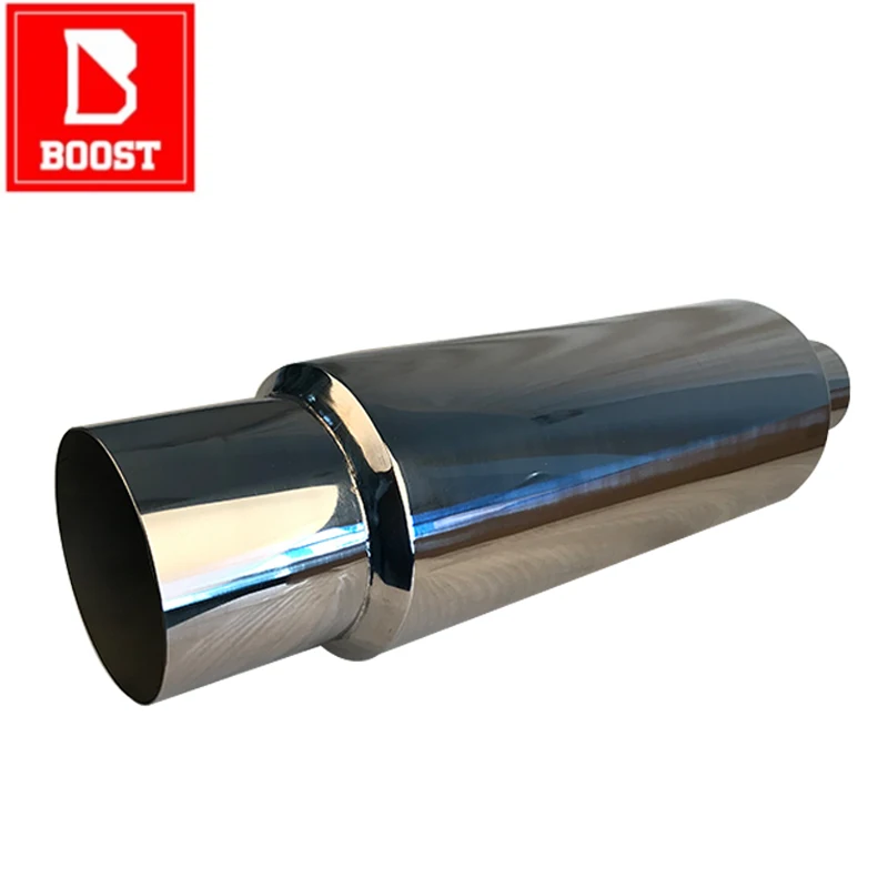 Boost Car Mufflers Tail Exhaust Pipe Universal Vehicle mufflers Sliencer exhaust System High Quality Stainless Steel | Автомобили и