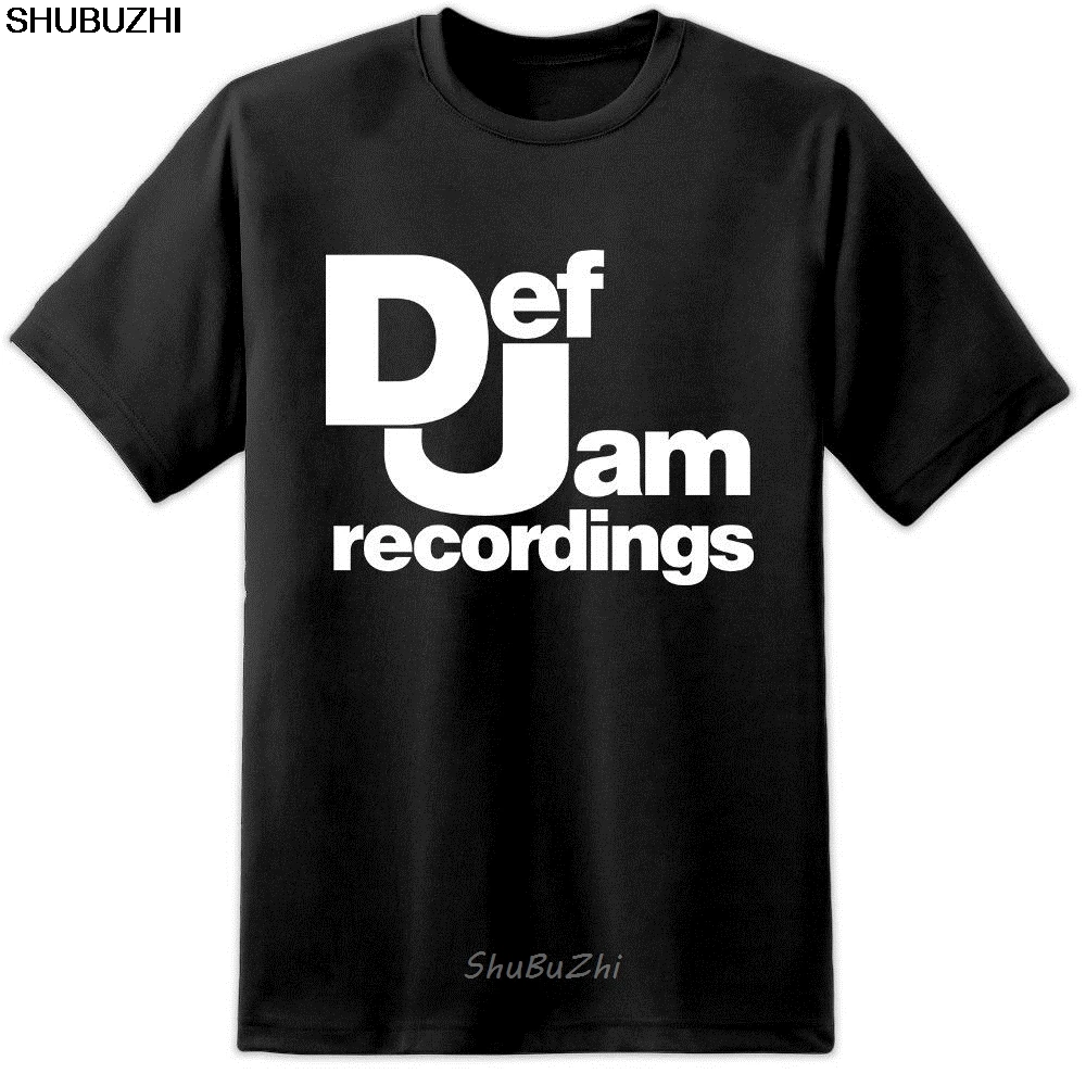 Футболка мужская в стиле ретро с надписью DEF JAM записью хип хоп и рэп бледно желтая