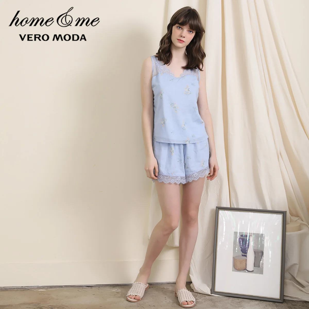 Vero Moda Новое поступление хлопок кружевной цветочный домашний костюм для отдыха | 3192TC503