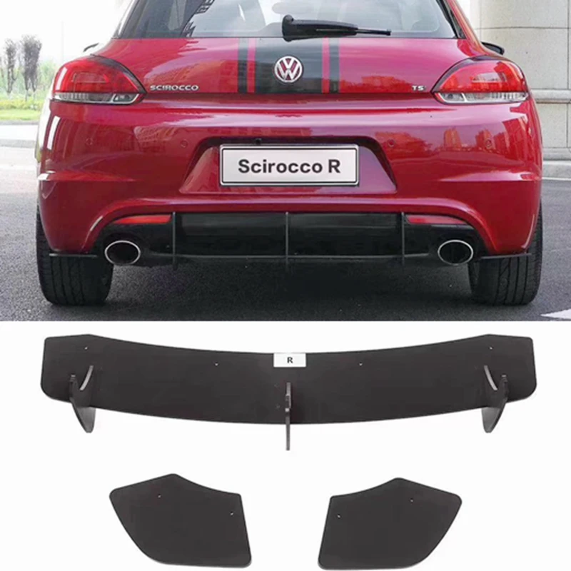 Задний бампер для Volkswagen Scirocco ABS диффузор 2009 2014 2015 2017 Комплект кузова задний