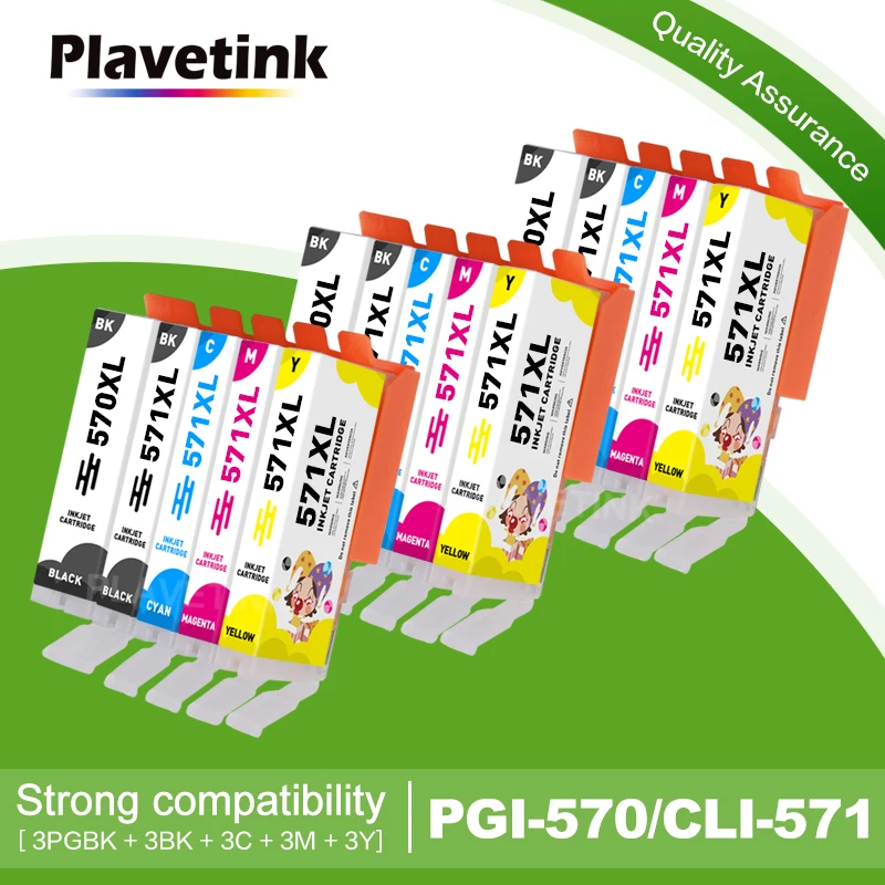 Plavetink 5 цветов PGI 570 CLI 571 принтер чернильный картридж совместимый для Canon PIXMA MG5750 MG5751