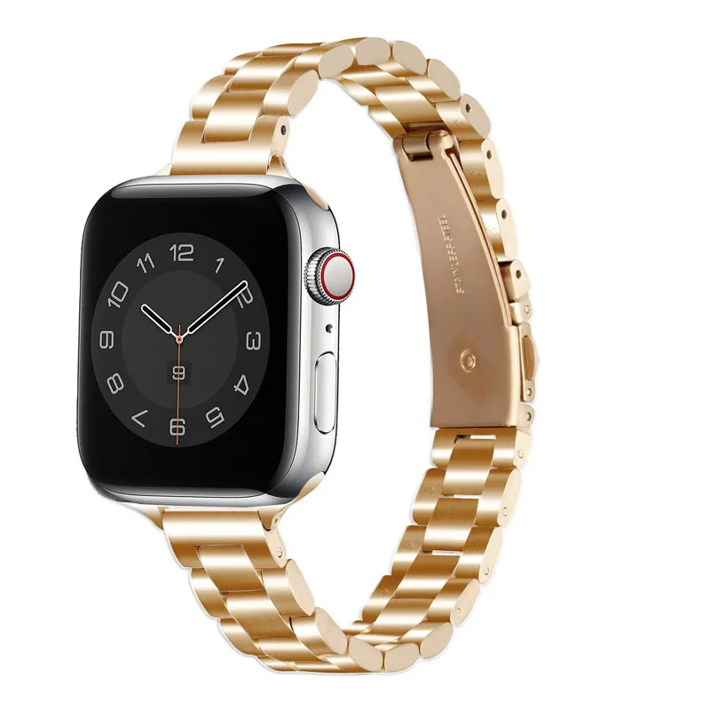 

Ремешок из нержавеющей стали для Apple Watch Band 7 6 SE 5 4 3, браслет для iWatch 41 мм/45 мм/44 мм/42 мм/40 мм/38 мм