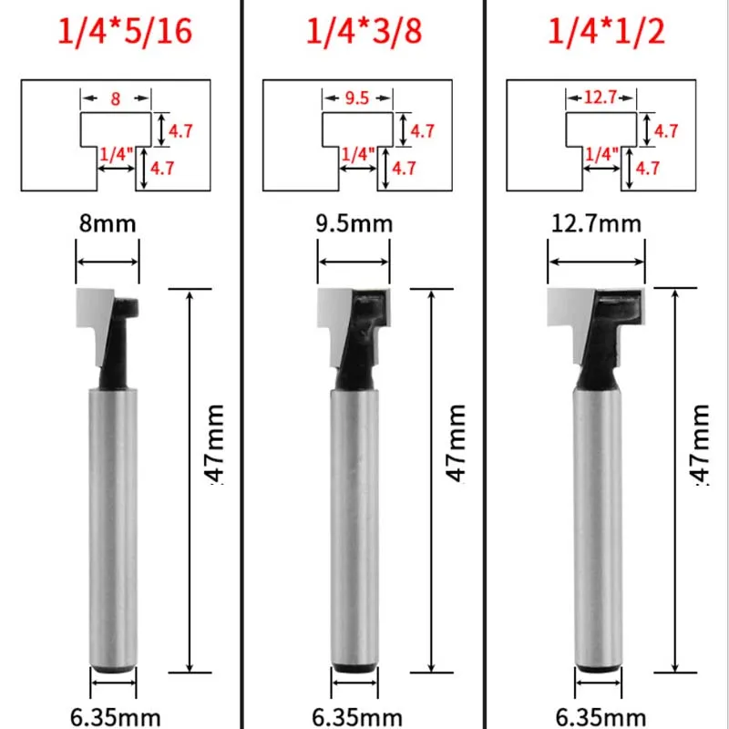 Деревообрабатывающий Фрезерный резак с 1 / 4 ручками для отверстий деревянная