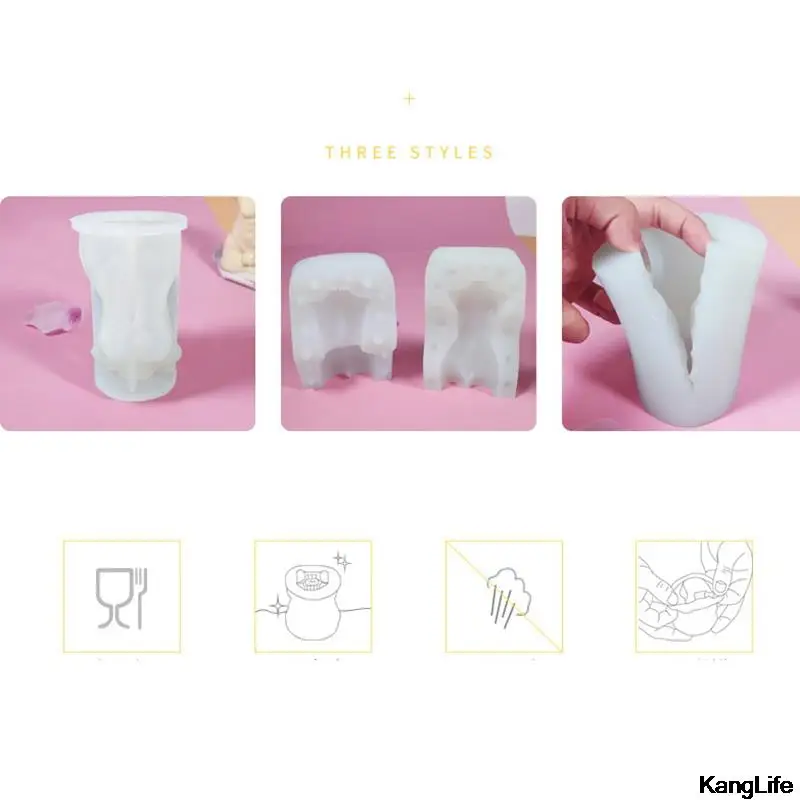 3D формочка в виде головы Давида для свечей силиконовый художественный