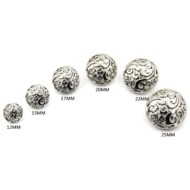 10 шт./лот высококачественные металлические пуговицы с круглым хвостовиком для