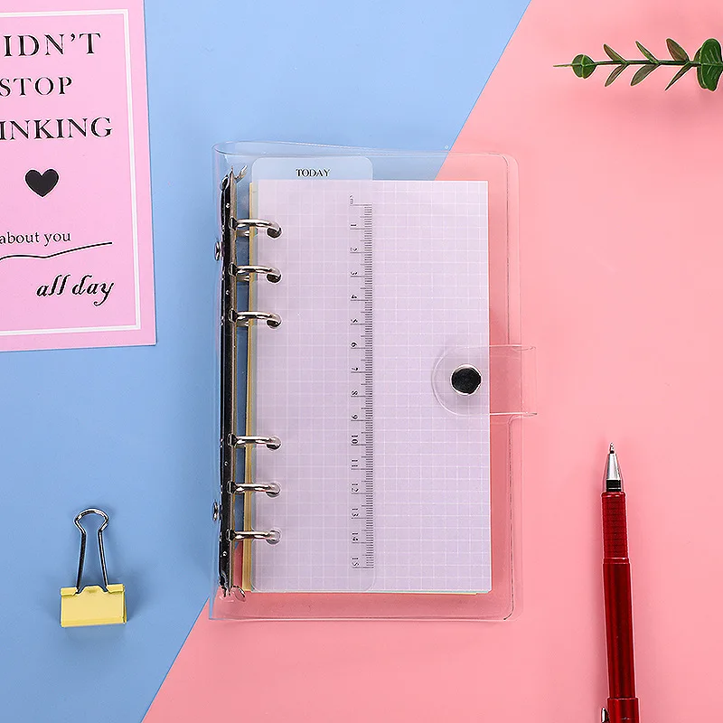 

Transparent Pvc Loose-leaf Notebook Journal 2021 New Laser Colorful Diary Journal Notebook Agenda 2021 Stationery Supplies