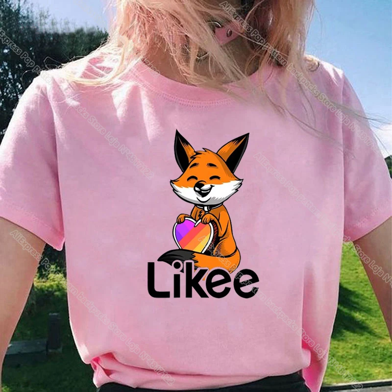 

Russia Style LIKEE T Shirt Casual Cotton Boys Girls Teens T-Shirt Women Likee Cat fox Unicorn Short Sleeve Tee Shirts Gifts