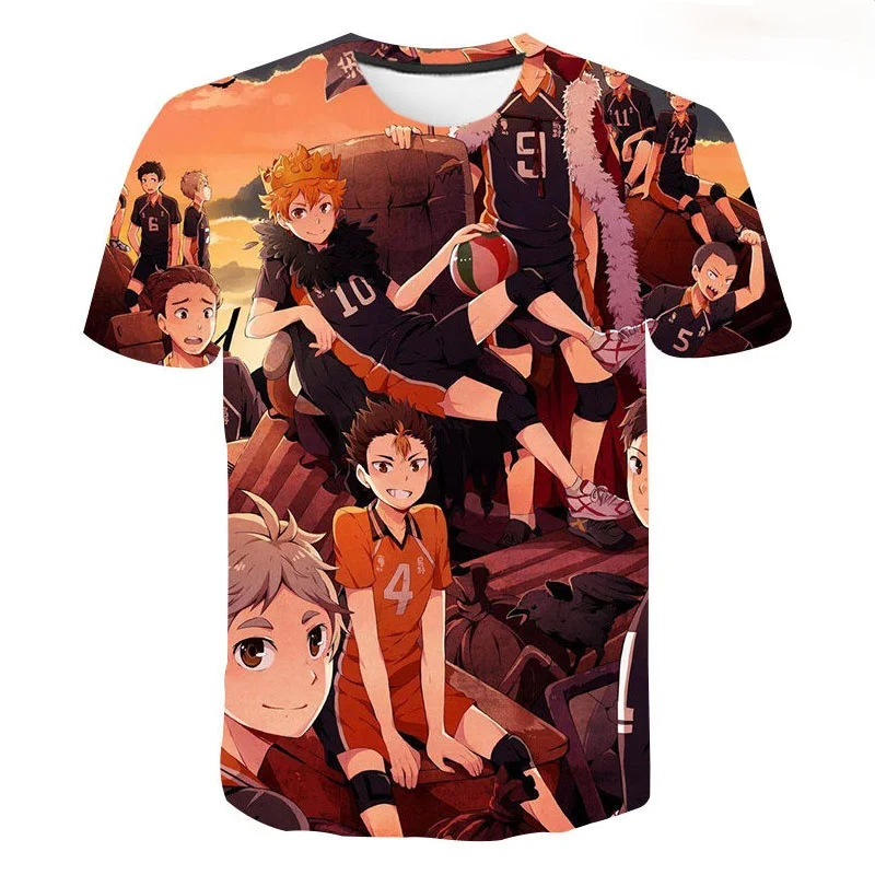 

2021 Летняя мода Harajuku 3D Haikyuu Футболка с принтом уличная одежда мужская женская детская повседневная футболка с коротким рукавом