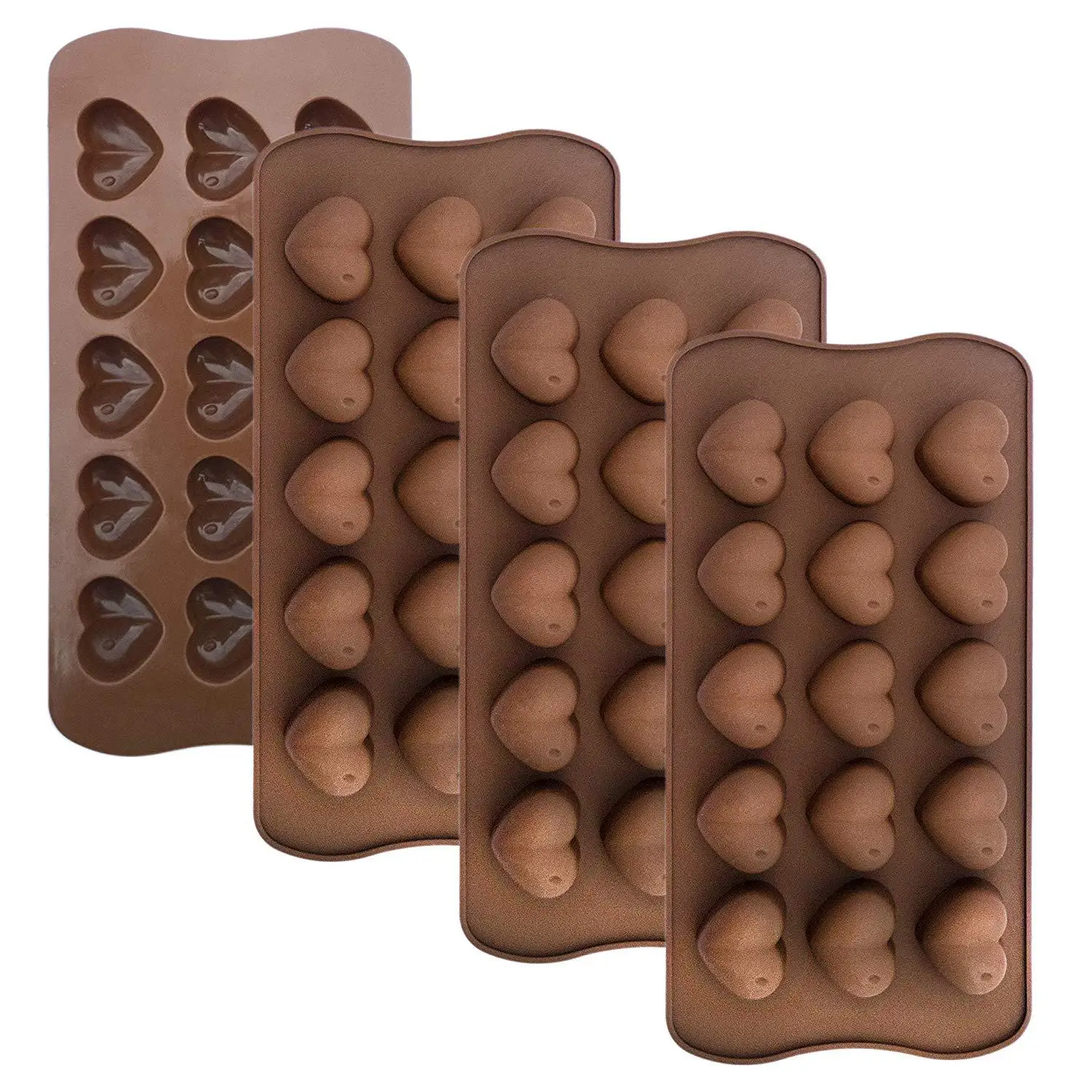 

15 Shapes Silicone Chocolate Mold Non-stick Heart Flower Chocolate Cake Silicone Mold for Jelly Candy Fondant Baking Decoration