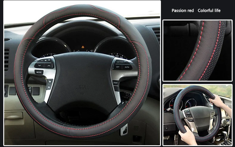 Кожаный Автомобильный чехол на руль для Toyota Corolla Avensis Yaris Rav4 Hilux Prius Auris 2013 авто аксессуары