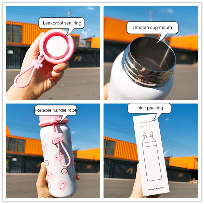 Новый милый кролик термос чашка из нержавеющей стали мультяшный медведь