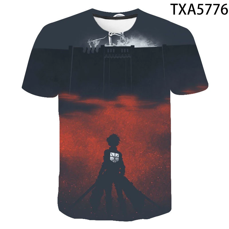 

2021 New Summer Attack On Titan 3D Print T-shirt Casual Streetwear Fashion Men Women Children Trendy T-shirt Anime Tops 5XL