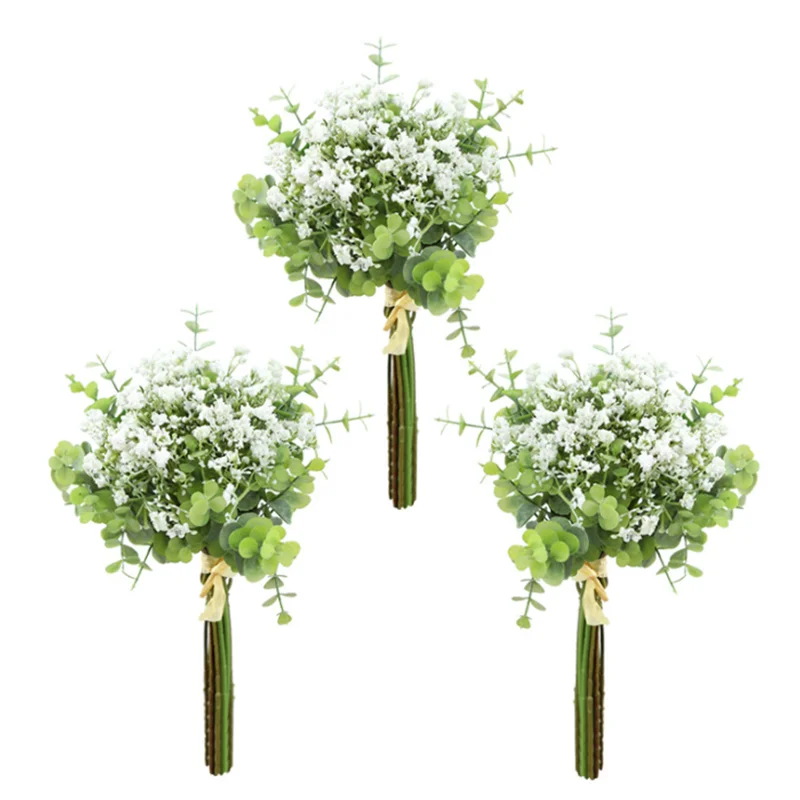 

Eucalyptus Leaves Starry Bundled Simulation Plants Artificial Flowers, Home Decoration Wedding Holding Flowers Road Lead Crafts
