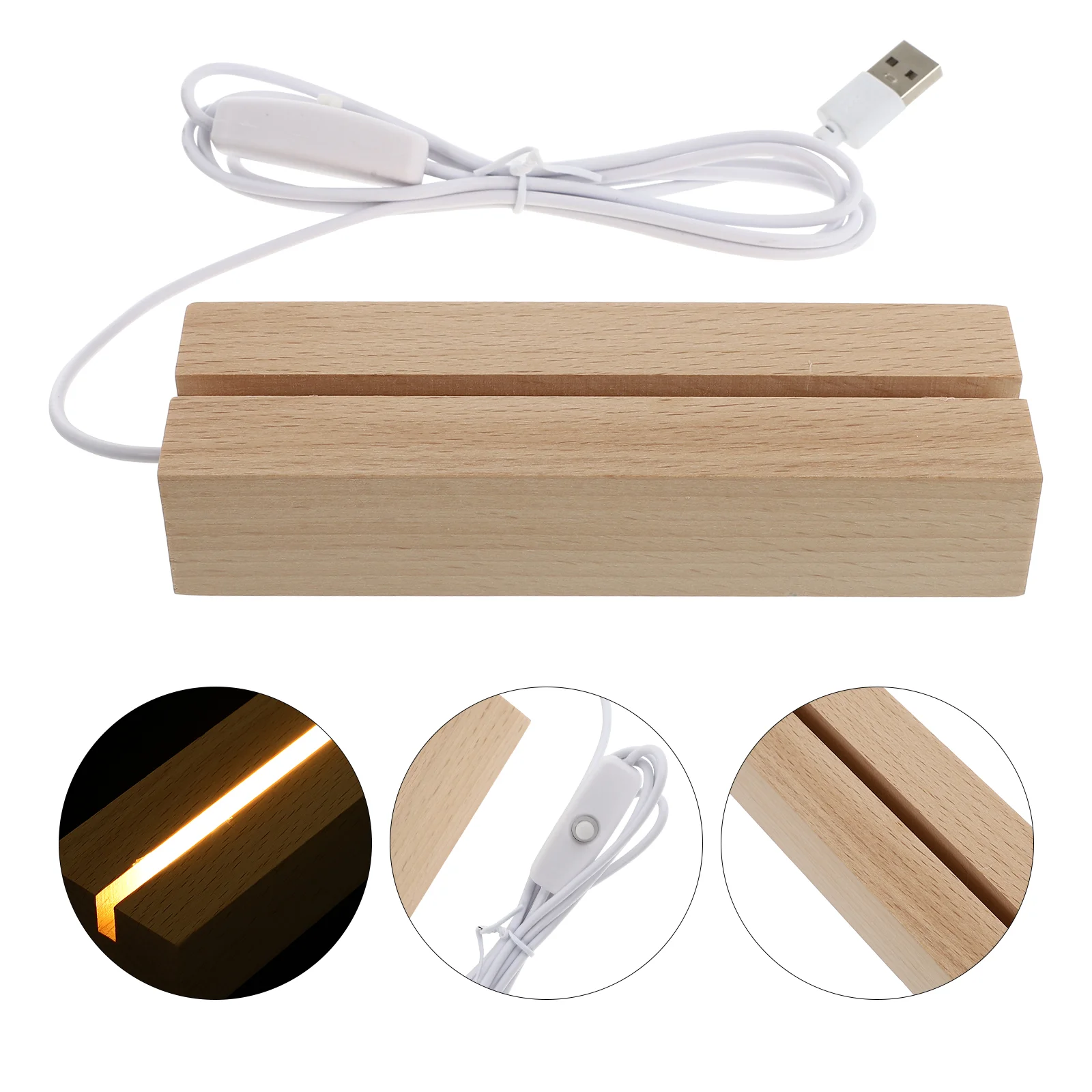 

1 шт., деревянная подставка для светодиодного дисплея с питанием от USB
