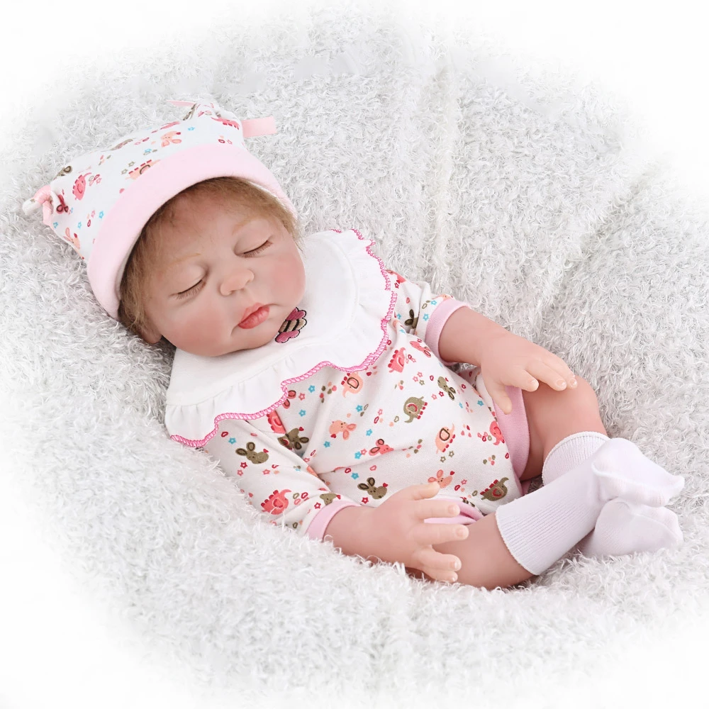 NPK Кукла Reborn Baby полностью виниловые игрушки 18 дюймов реалистичные Bebe дети поддельные младенческие развивающие ванны дети Playmate Babe Boneca - Цвет: one girl