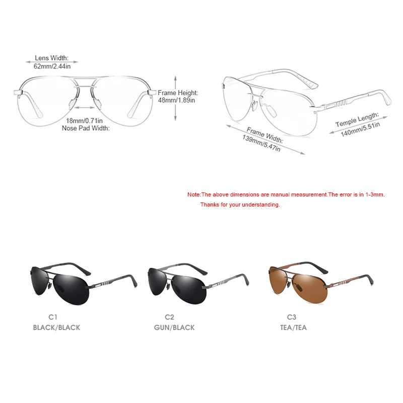 Мужские солнцезащитные очки FUQIAN винтажные поляризационные без оправы для