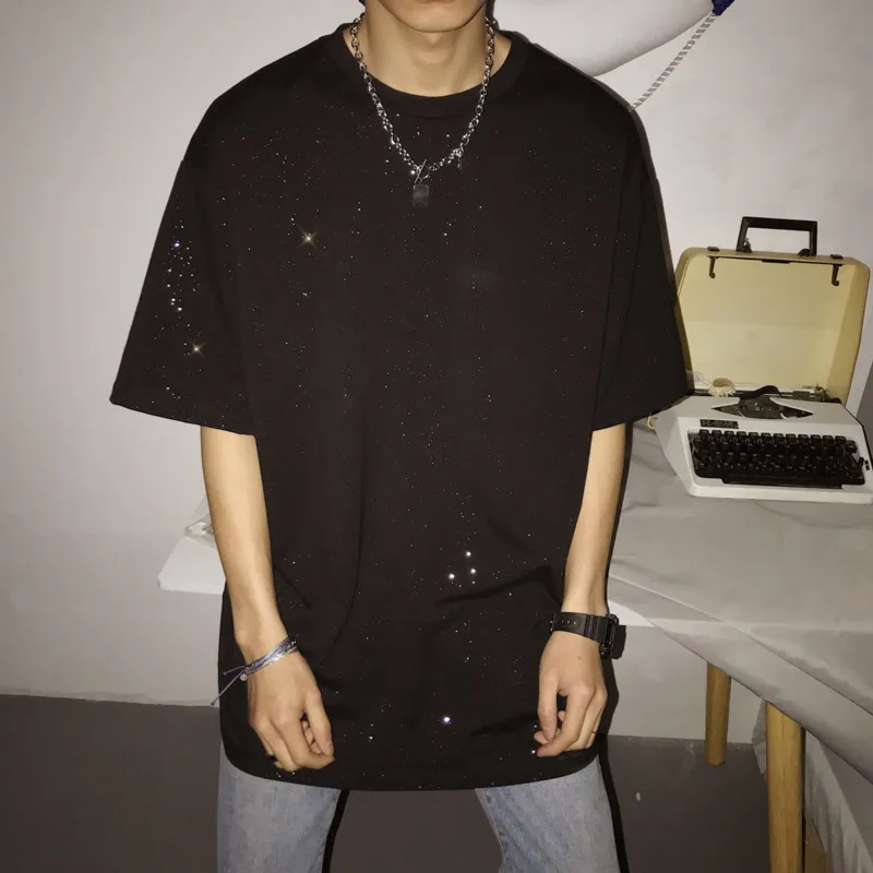 Футболка мужская с коротким рукавом модная однотонная Повседневная Свободная