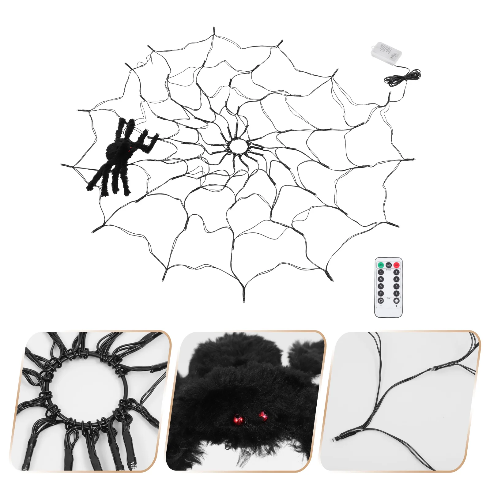 

1 Set Spider Web Light Ornament LED Remote Controlled Vibe Lamp Decor