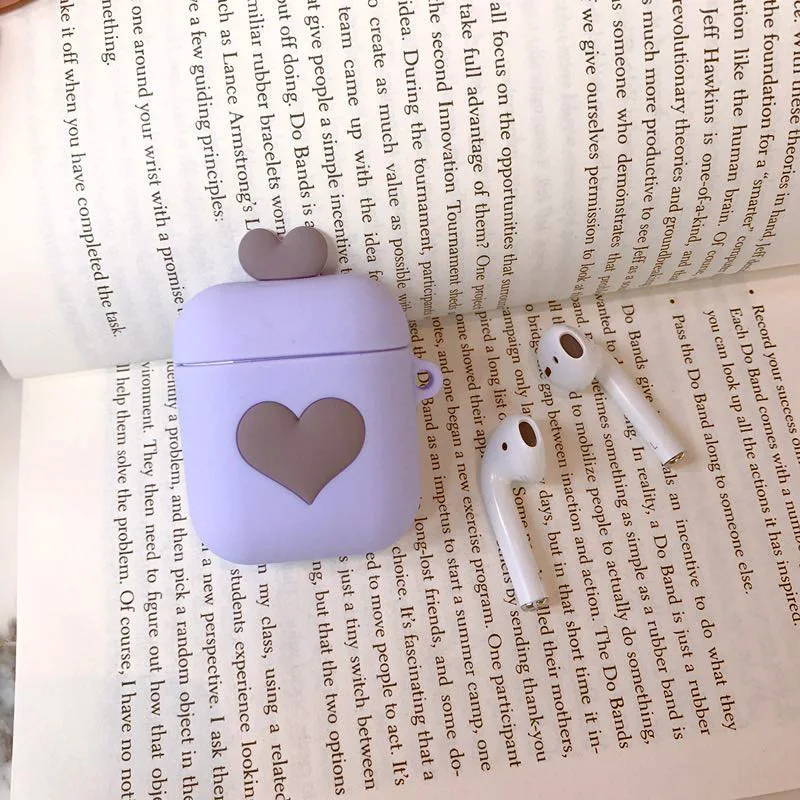 Модный чехол для Airpods с милым сердцем пар жесткий беспроводной Bluetooth наушники Air