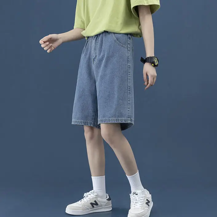 

Student's 5-point denim shorts women's summer net red thin 2021 new high waist show thin loose wide leg trend