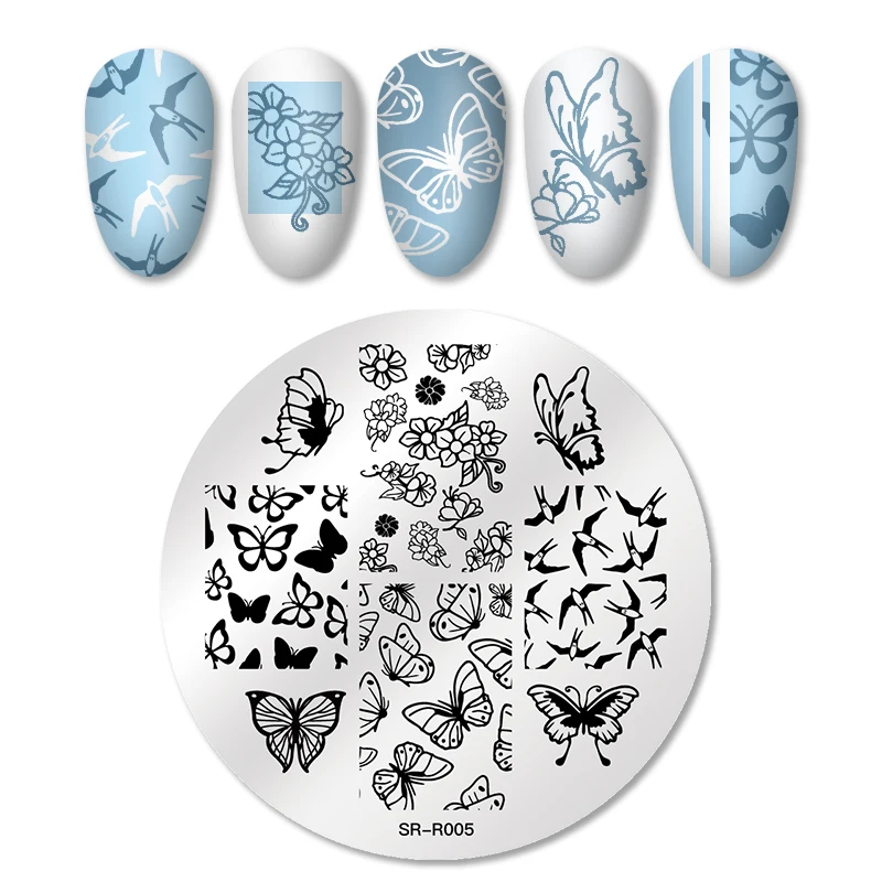 Пластина для стемпинга Четыре лилии шаблон из нержавеющей стали с изображением