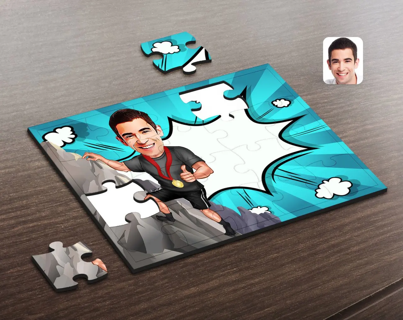 Personalized Men 'S Mountaineering Caricature Of Wooden Puzzle-1 Decoration Girlfriends Gift Moment Happy Design Modern Quality reliable