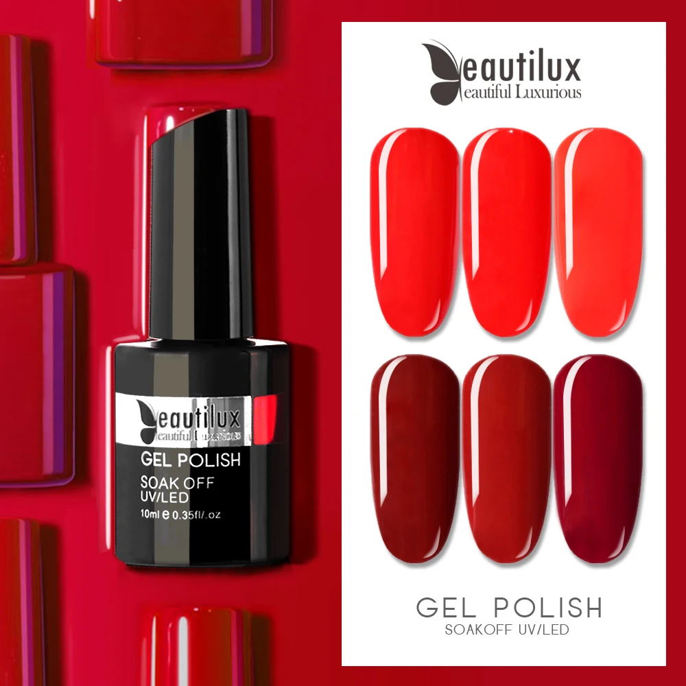 Гель лак для ногтей красного цвета 1 шт. бордовый винно Красный Цветной УФ LED