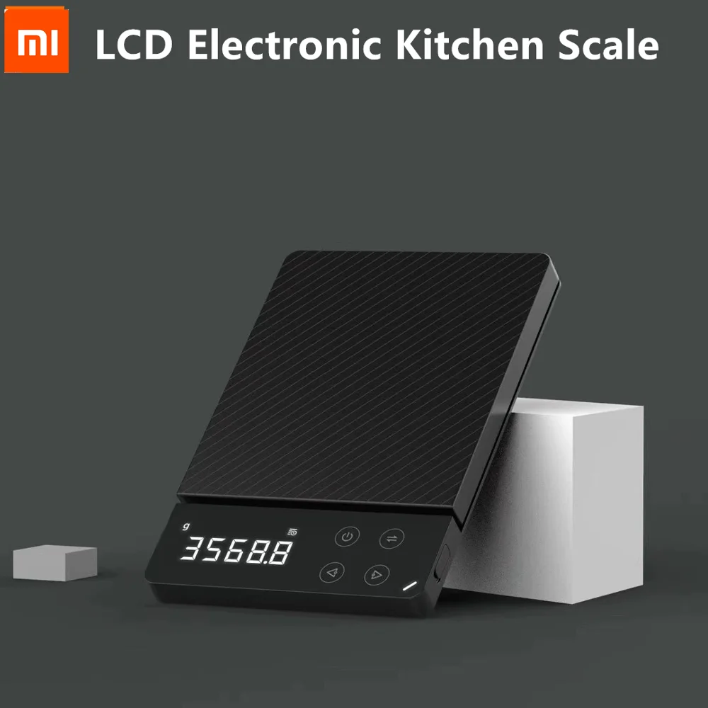 Бытовые цифровые электронные весы Xiaomi ATuMan DUKA ES1, 0-3 кг, ЖК-дисплей, многофункциональные электронные кухонные весы с подсветкой HD