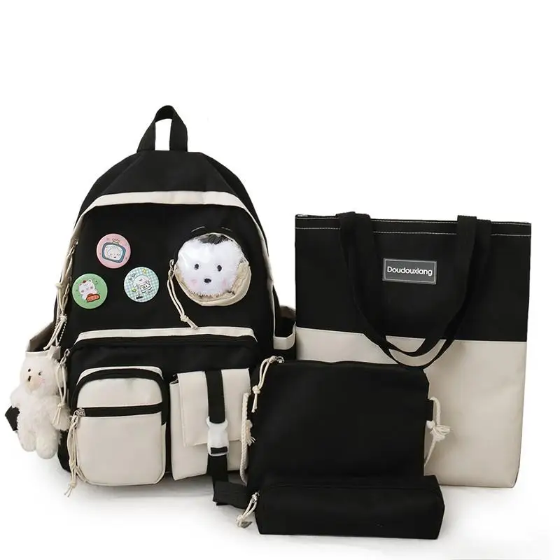 

Kawaii Women's Backpack 4 Pcs Set Cute School Backpacks School Bags For Girls Children's Rucksack Shoulder Bags Mochila 2021