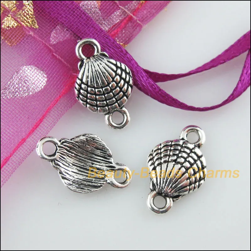 Модные 35 шт. Тибетский серебристый цвет Прекрасный Shell Подвески Разъемы