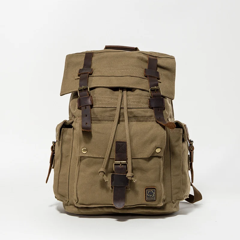 

College Men's Canvas Backpack Vintage Backpack School Laptop Bag For Women Men Retro Men's Rucksack Capacity Outdoor Travel Bag