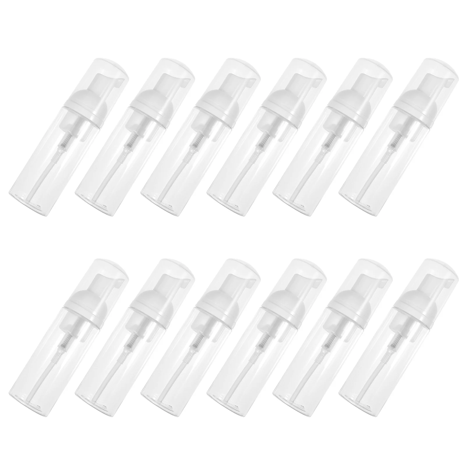 

12Pcs 60ml Refillable Bottles Foaming Transparent Container Holder