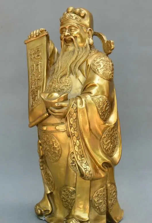 Китайский Фэншуй старый Бронзовый Бог богатства Мамонов поклонение удачи статуя