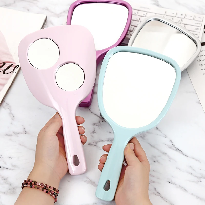 

Handheld Makeup Mirror Square Double Side Makeup Vanity Mirror with Magnifier SPA Salon Compact Mirrors ABS Cosmetic Mirror