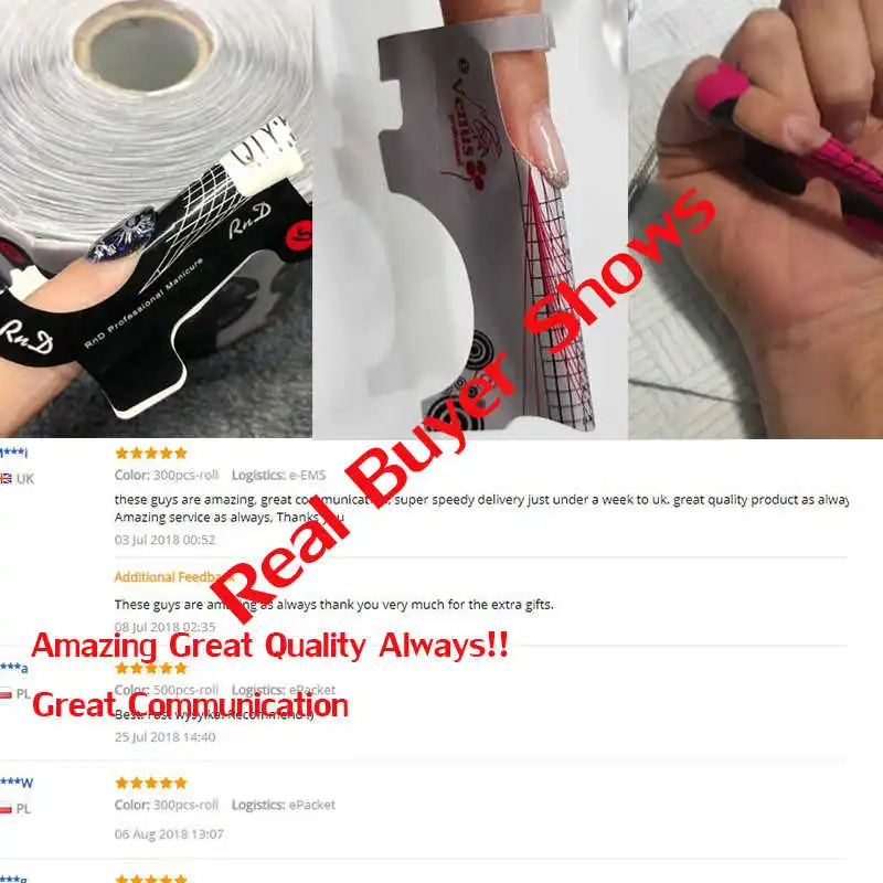 

1 Roll (300/500pcs) Nail Form Tips Guide Extension Sticker For Acrylic UV Gel Colorful Nail Polish Curl Form Self-Adhesive Form
