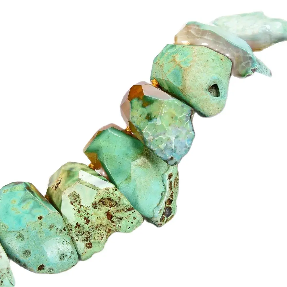 

Ожерелье GG Jewelry 20x35 мм с граненым сверху полированным зеленым огненным агатом