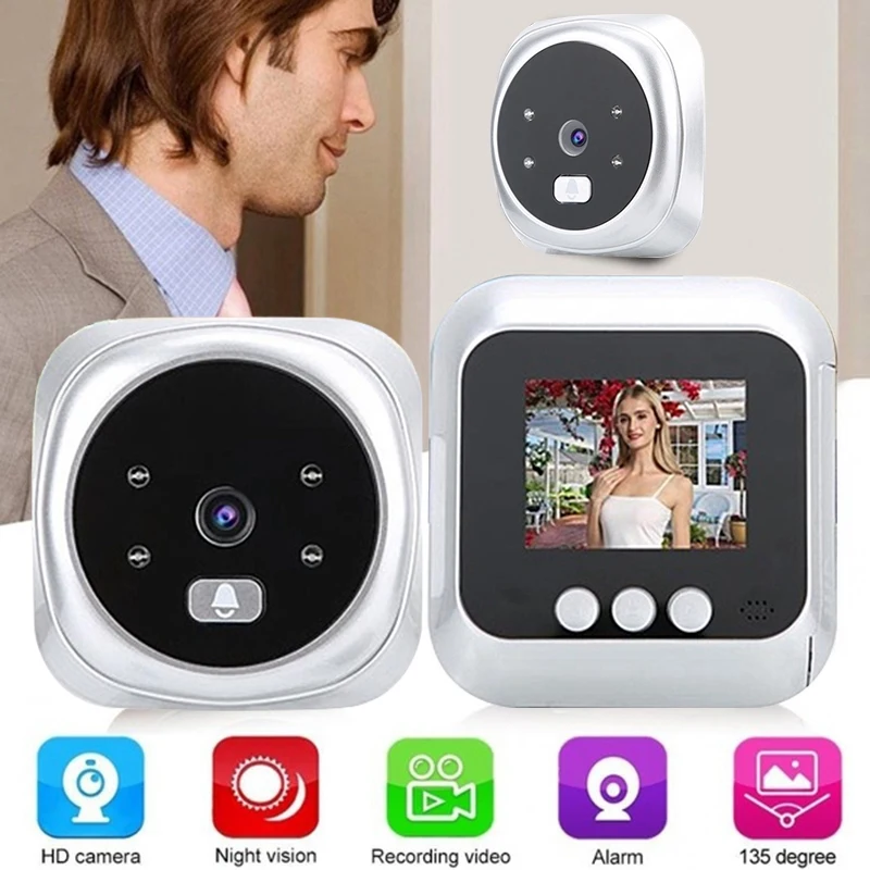 

2.4 Inch HD Color Screen Home Smart Doorbell Video Doorbell Night Vision Security Camera Electronic Door Viewer