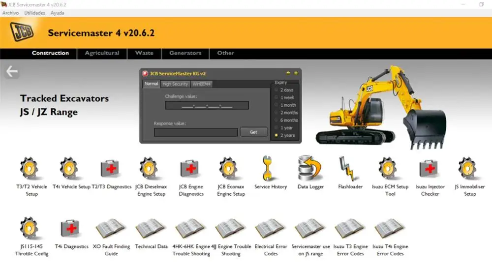 Диагностическое программное обеспечение JCB ServiceMaster 4 (20.7.3) [08/2020] полный