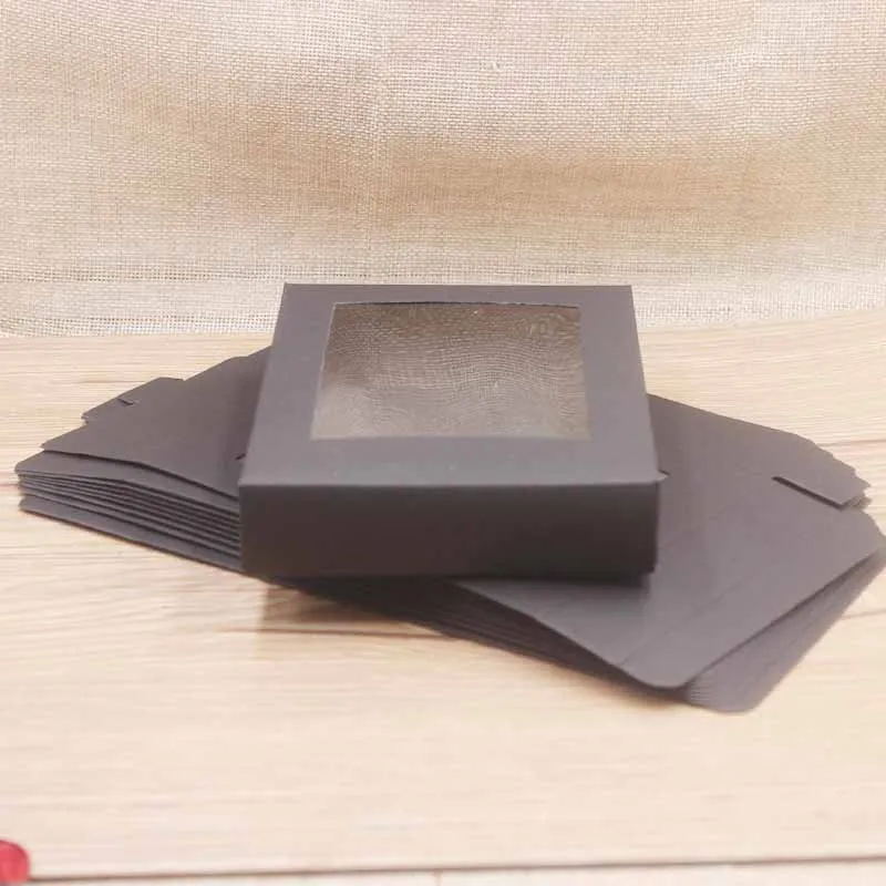 20 шт. Подарочная коробка для поделок из крафт бумаги/черной/белой бумаги посылка