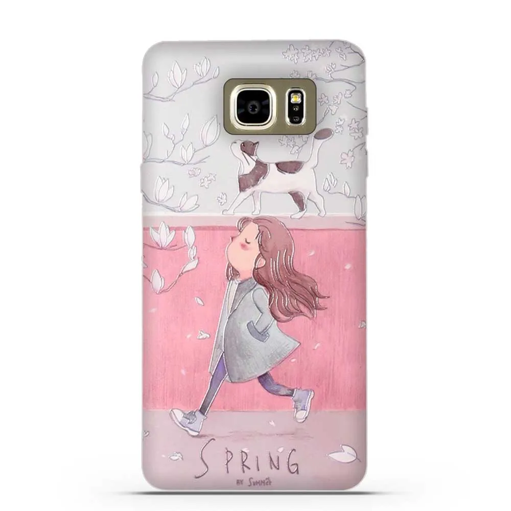 Чехол для Samsung Galaxy Note 5 мягкий силиконовый чехол из ТПУ с цветочным рисунком