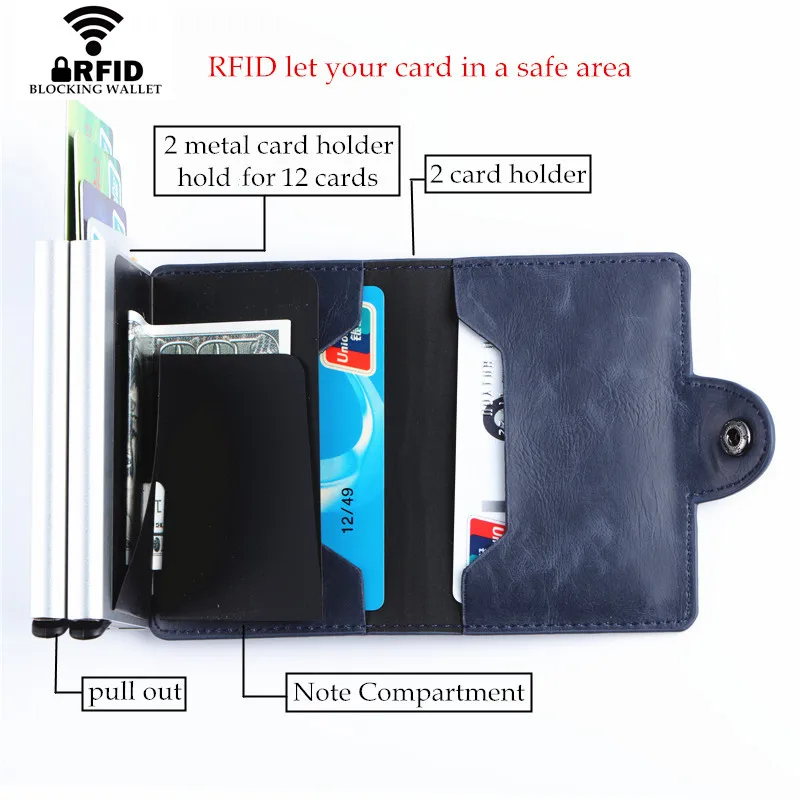 ZOVYVOL RFID двойной Алюминиевый Чехол для карт мужчин и женщин держатель кредитных