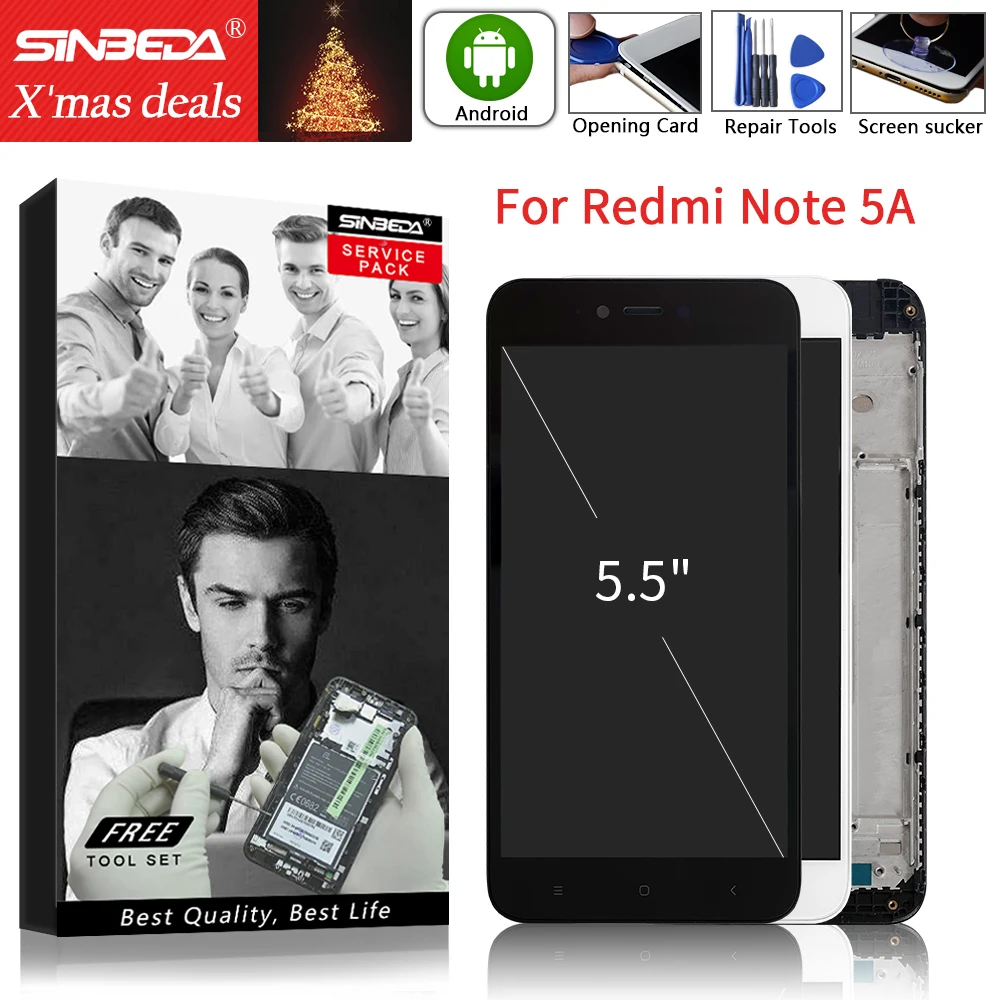 Стандартный выпуск 2 ГБ для XIAOMI Redmi Note 5A ЖК дисплей сенсорный экран дигитайзер с