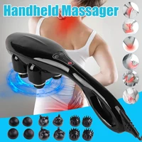 electric handheld massager 4 head machine full body neck vertebrae back muscle relax vibrating deep tissue massage health care