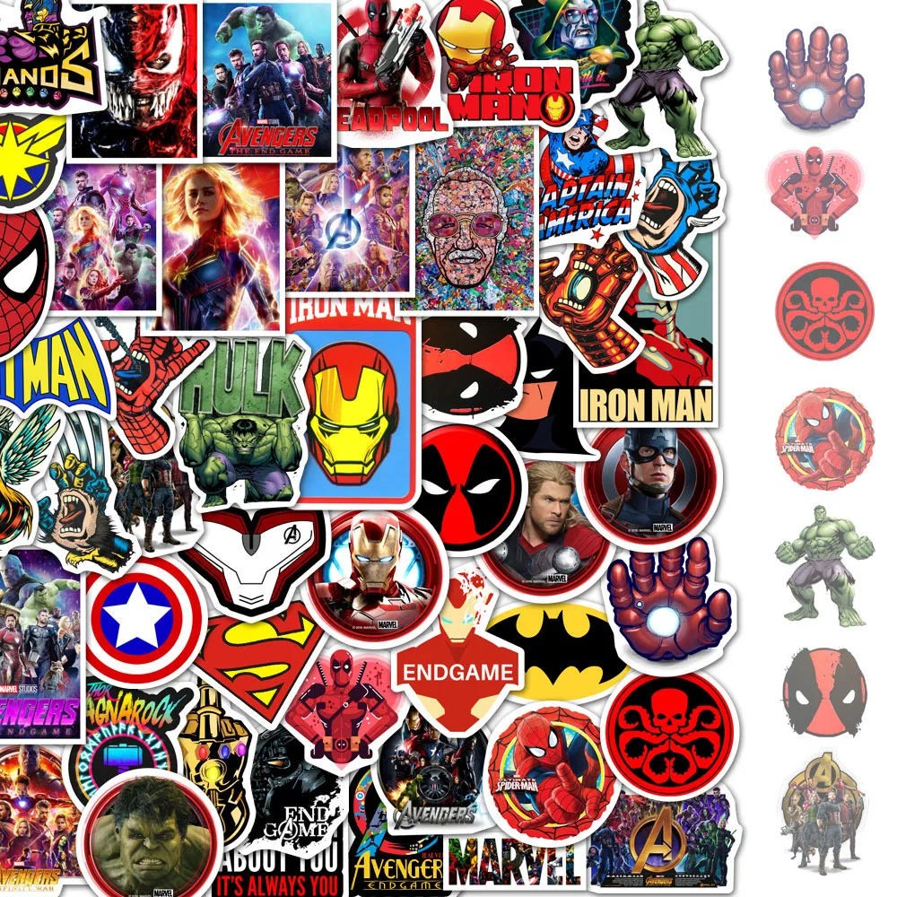

50 sheets of Marvel Avengers car stickers waterproof self-adhesive material hand account stickers diy helmet suitcase stickers