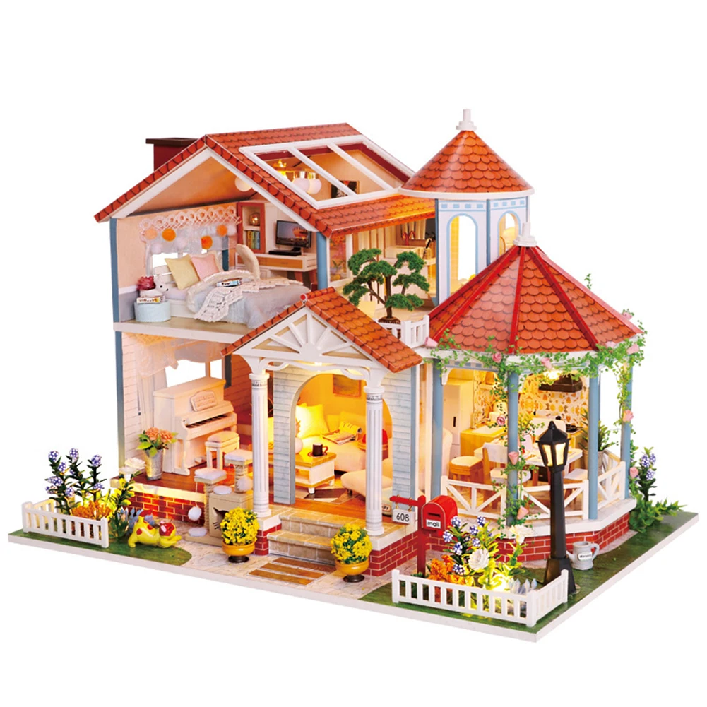 

Набор для кукольного домика «сделай сам», миниатюрный деревянный 3d-домик для кукол, ручная сборка, игрушки для детей, подарок на день рожден...