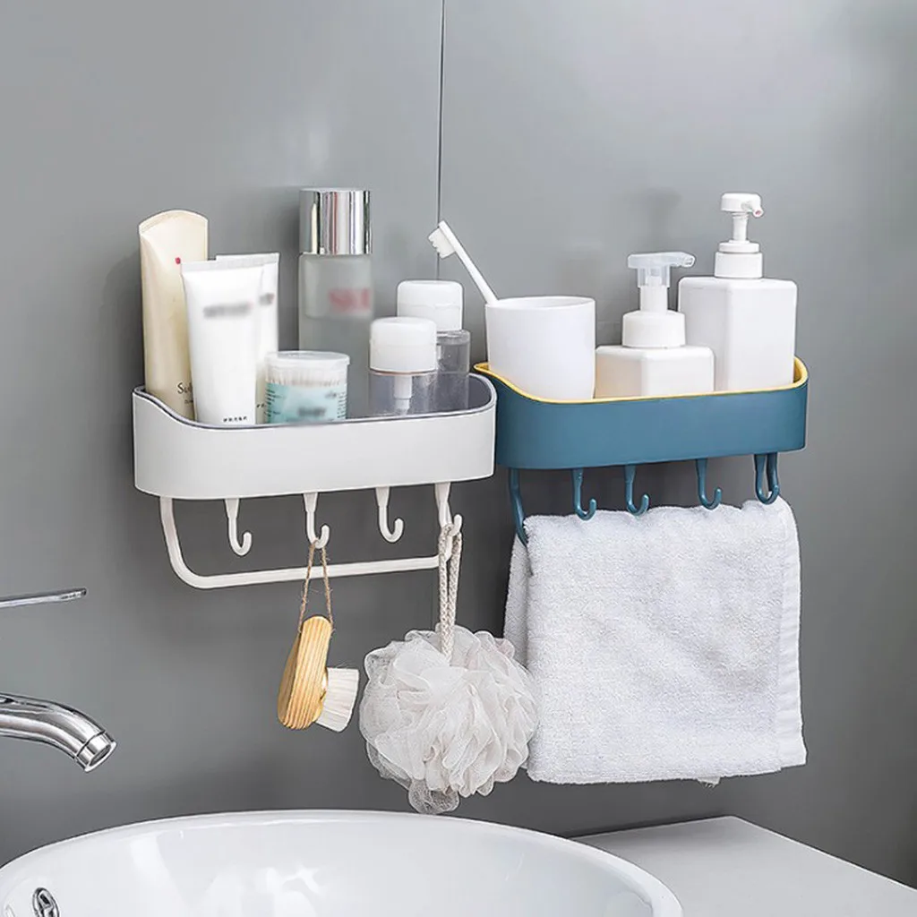 Punch-Free Plastic organizer bathroom Shelf Shower Shampoo Holder storage Rack Organizer articulos para el hogar | Дом и сад