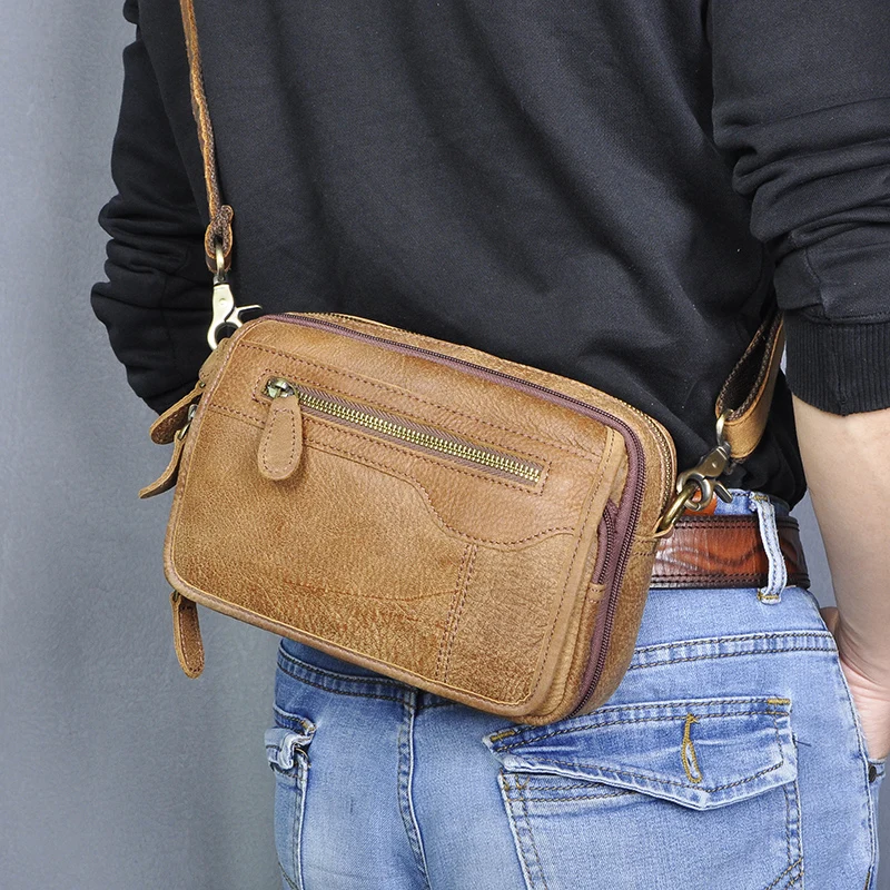 Повседневная многофункциональная мужская сумка мессенджер из натуральной кожи