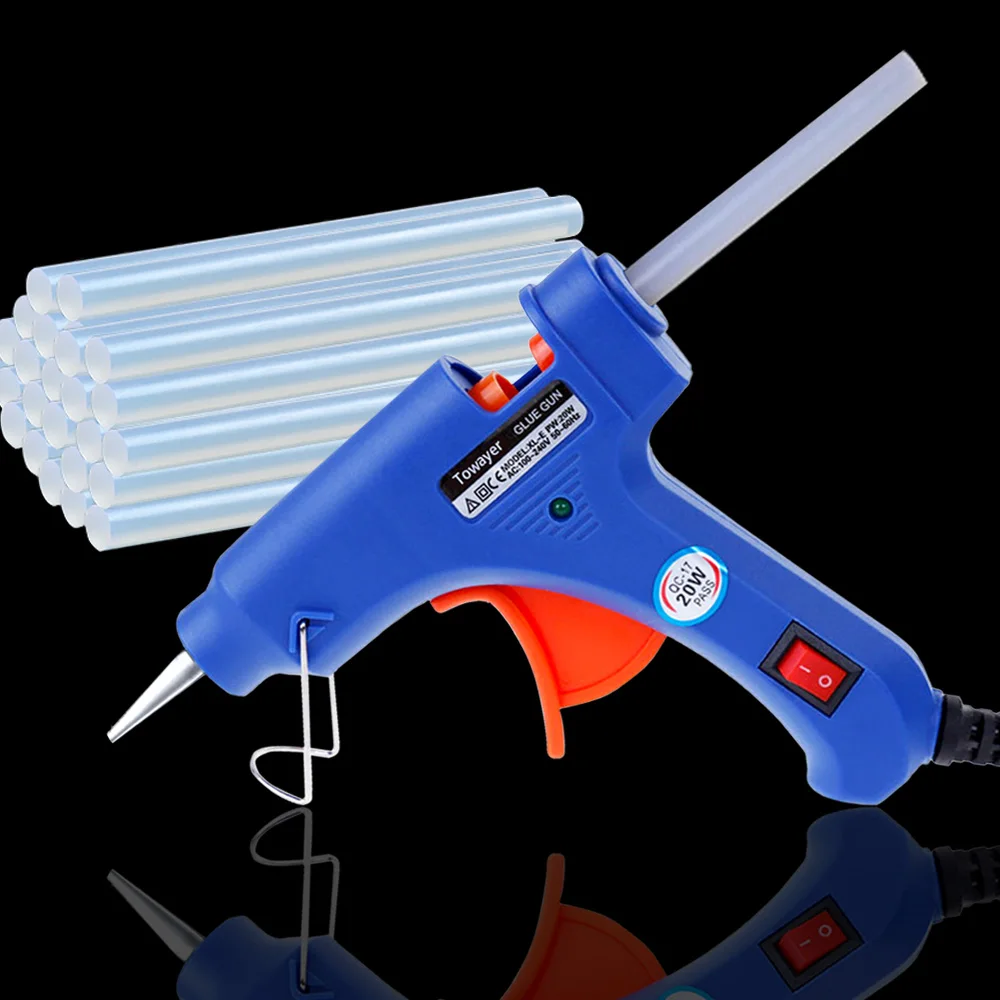 

20W Hot Glue Gun with Glue Stick 7mm*200mm Glue Stick Mini Electric Gun Temp Heater Melt Graft Repair Tool Heat Temperature Tool