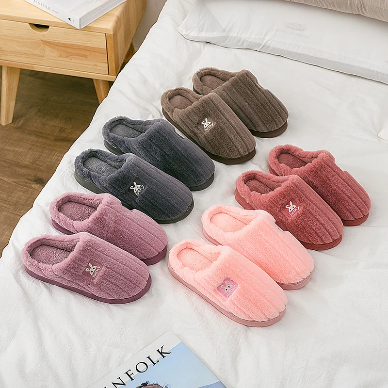 Домашние тапочки на танкетке для мужчин и женщин Нескользящие мягкие теплые дома